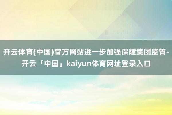 开云体育(中国)官方网站进一步加强保障集团监管-开云「中国」kaiyun体育网址登录入口